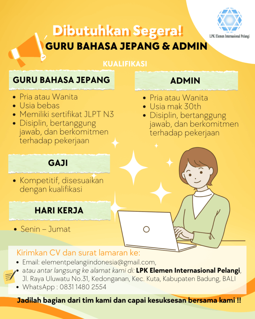 Lowongan Pekerjaan Yayasan Element Pelangi